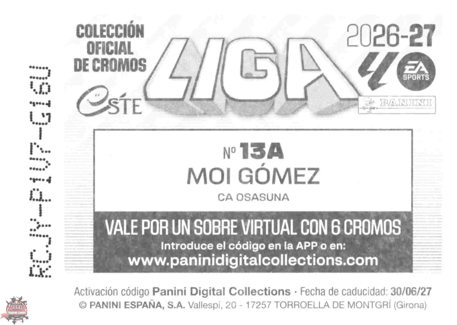 Panini | Liga Este | 2026-2027 | C.A. Osasuna | Basico | #13A | Moi Gómez