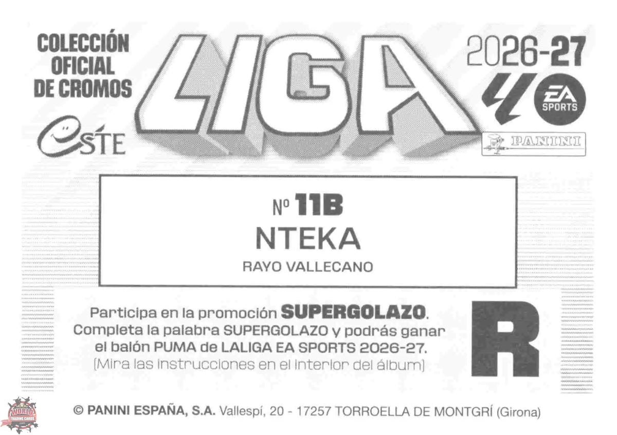 Panini | Liga Este | 2026-2027 | Rayo Vallecano | Basico | #11B | Nteka