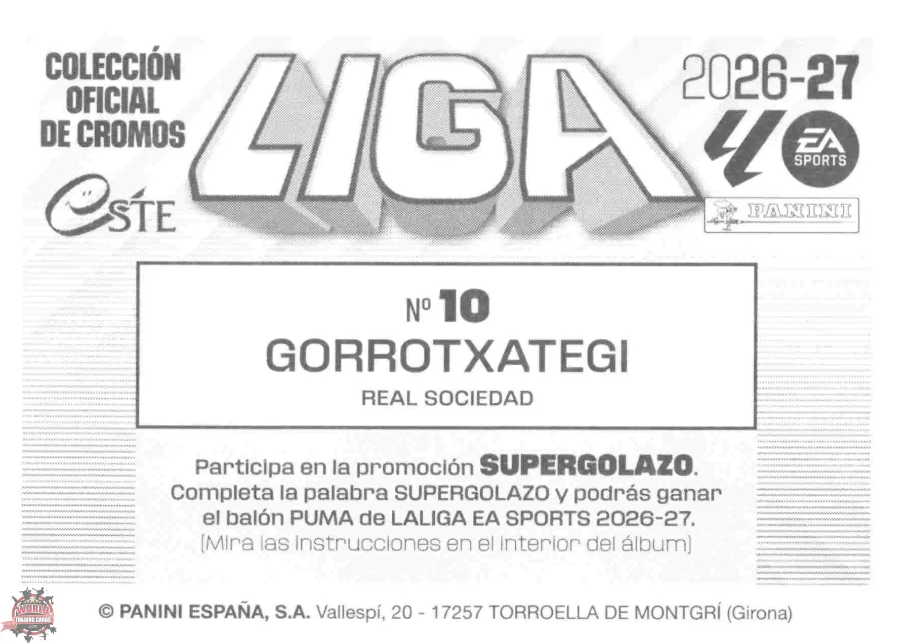 Panini | Liga Este | 2026-2027 | Real Sociedad | Basico | #10 | Gorrotxategi