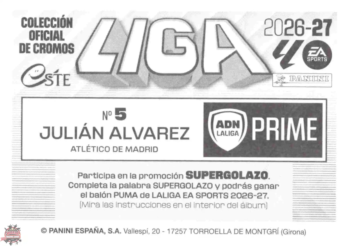 Panini | Liga Este | 2026-2027 | Athletic Club de Bilbao | ADN / LaLiga Prime | #05 | Julián Alvarez