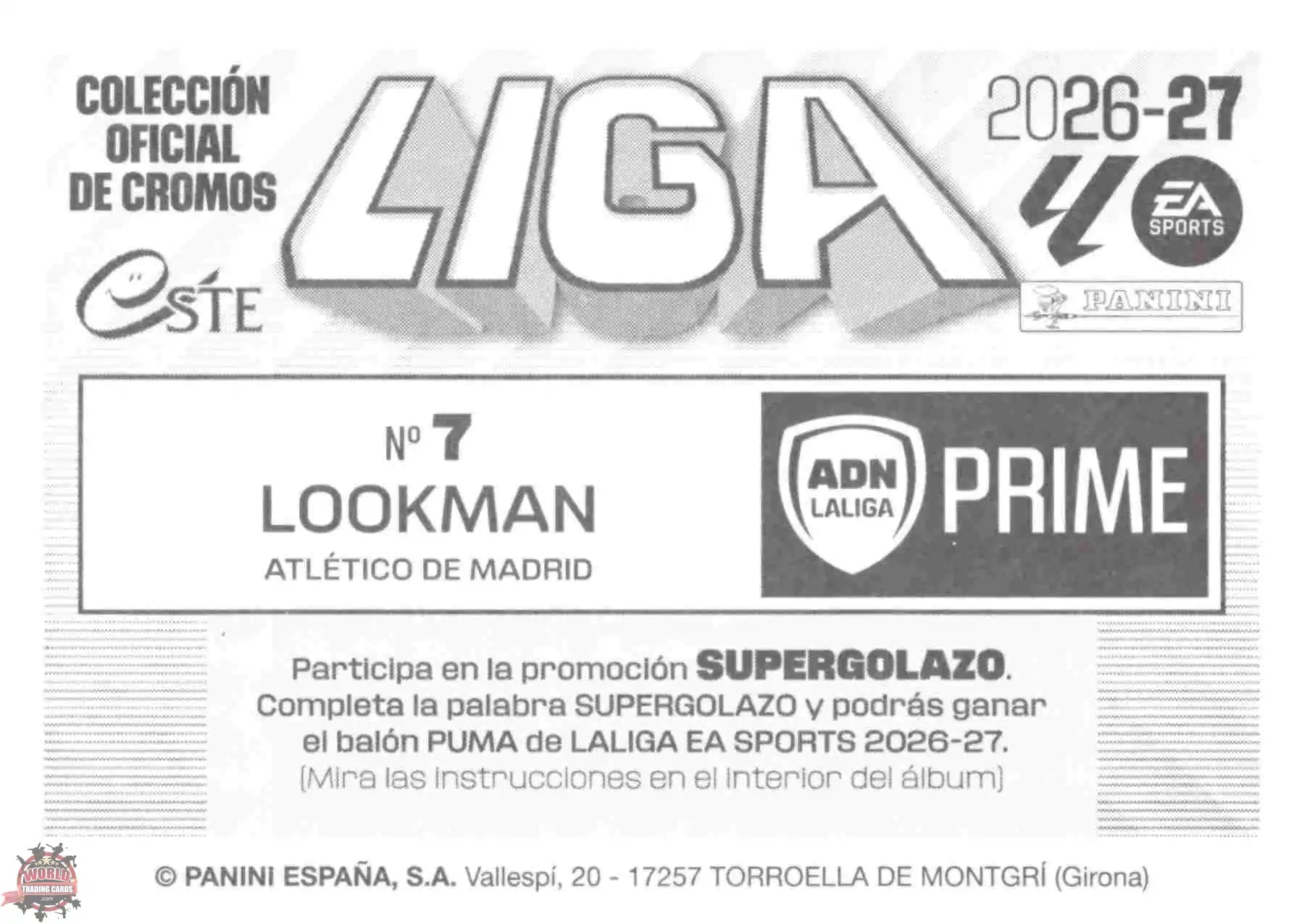 Panini | Liga Este | 2026-2027 | Athletic Club de Bilbao | ADN / LaLiga Prime | #07 | Lookman