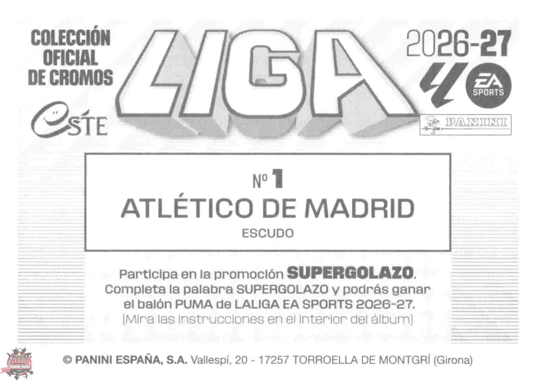 Panini | Liga Este | 2026-2027 | Atlético de Madrid | Basico | #01 | Escudo