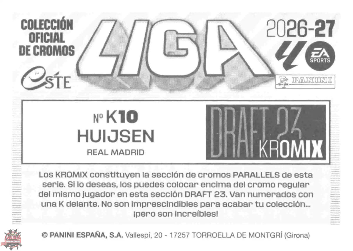 Panini | Liga Este | 2026-2027 | Real Madrid CF | Draft 23 Kromix | #K10 | Huijsen