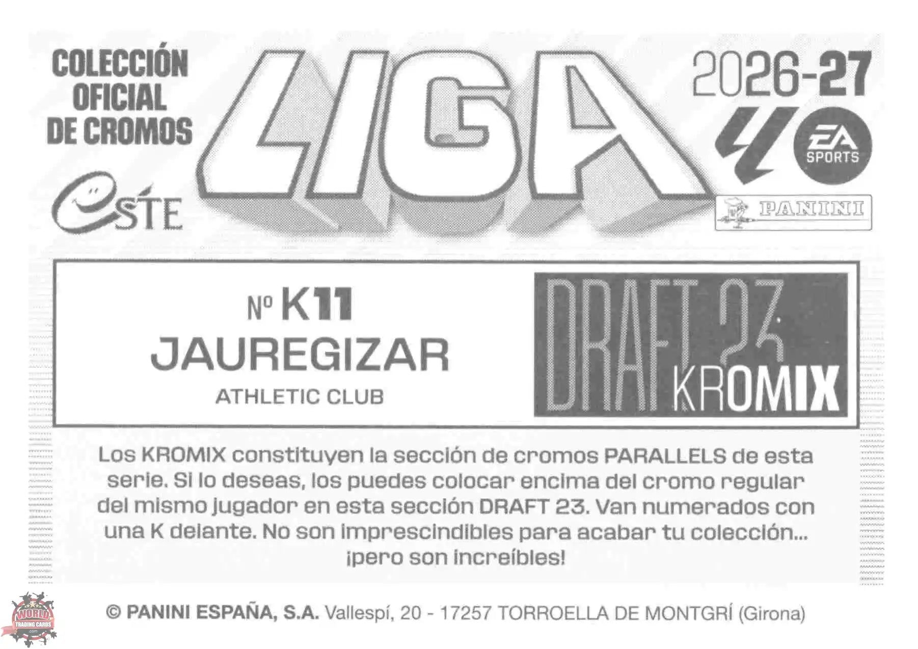 Panini | Liga Este | 2026-2027 | Athletic Club de Bilbao | Draft 23 Kromix | #K11 | Jauregizar
