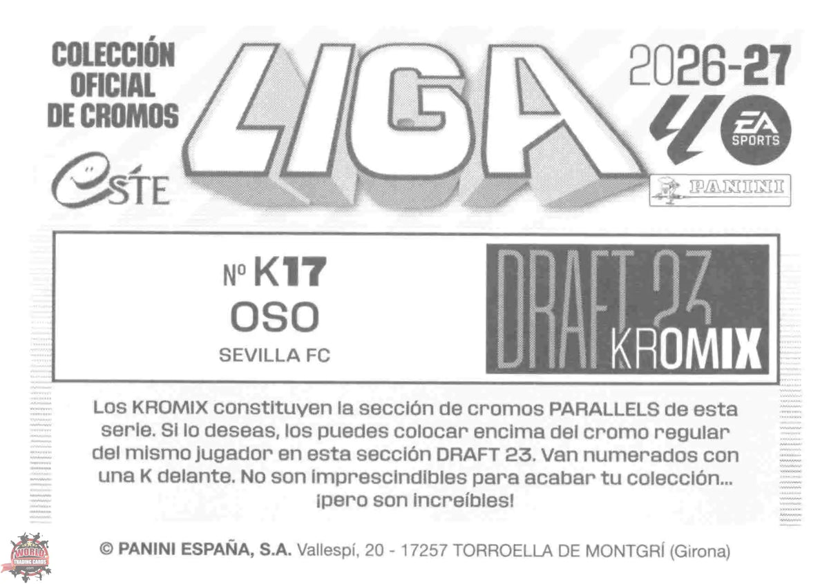 Panini | Liga Este | 2026-2027 | Sevilla FC | Draft 23 Kromix | #K17 | Oso