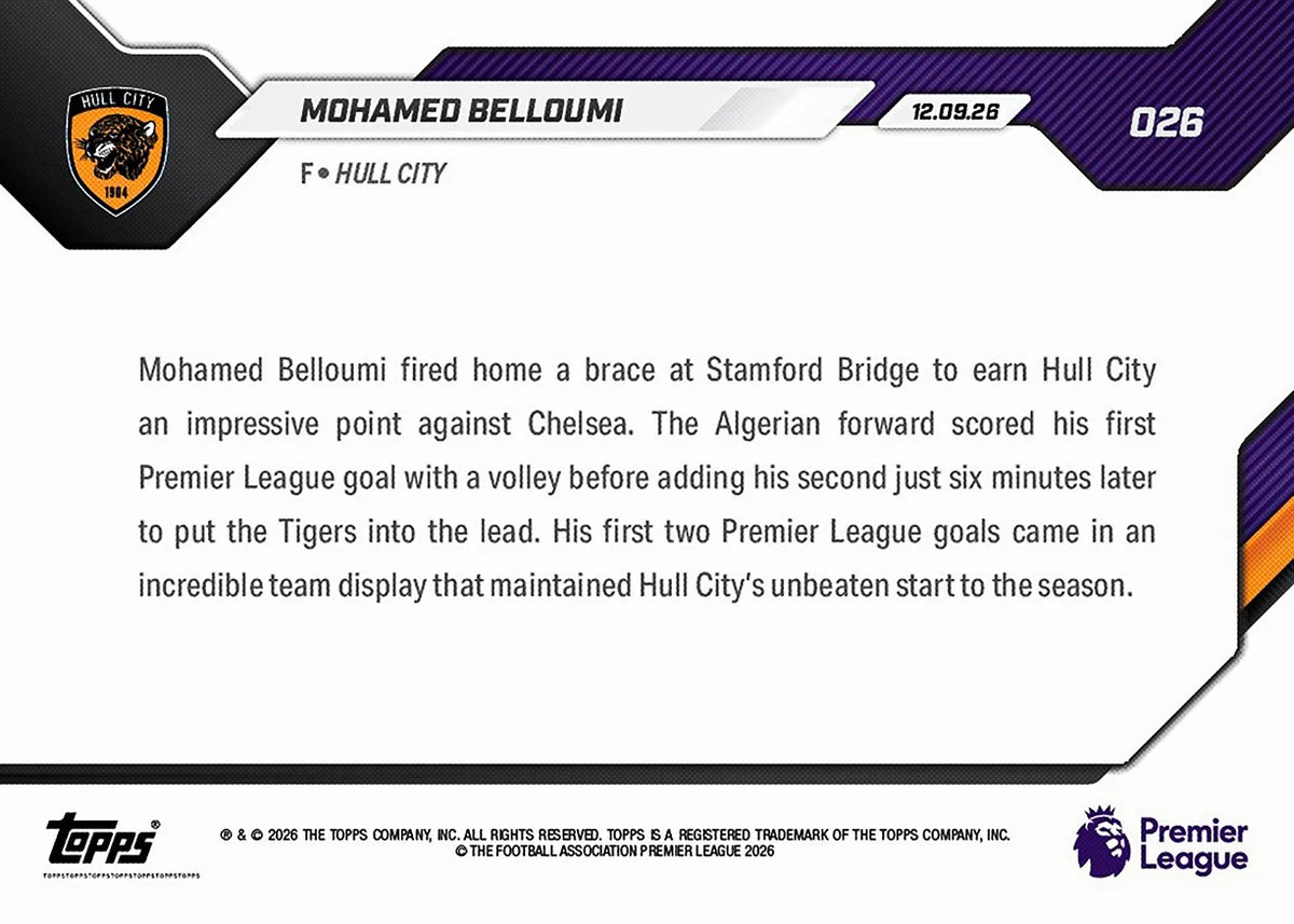 2026-27 | Topps | Now | Premier League | #026 | Mohamed Belloumi | Base