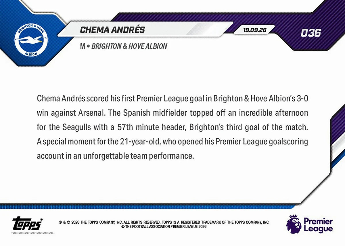 2026-27 | Topps | Now | Premier League | #015 | Wilson Isidor | Base