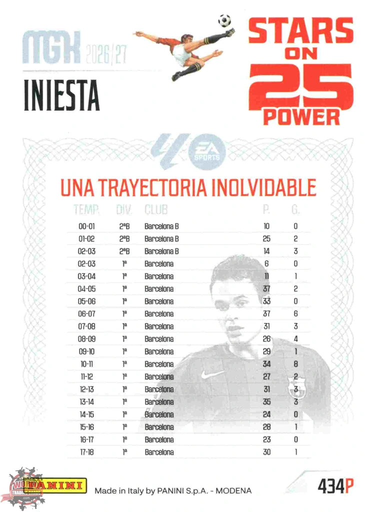 Panini | Megacracks | 2026-2027 | #434P | Iniesta | FC Barcelona | Stars on 25 Power