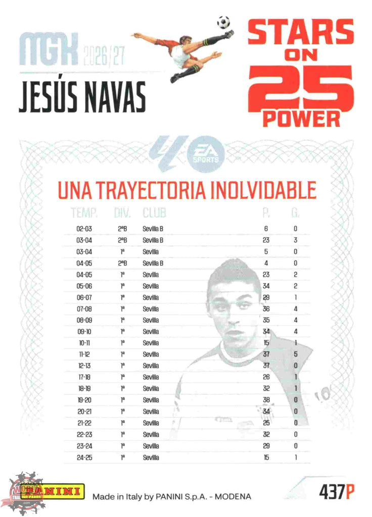 Panini | Megacracks | 2026-2027 | #437P | Jesús Navas | Sevilla FC | Stars on 25 Power
