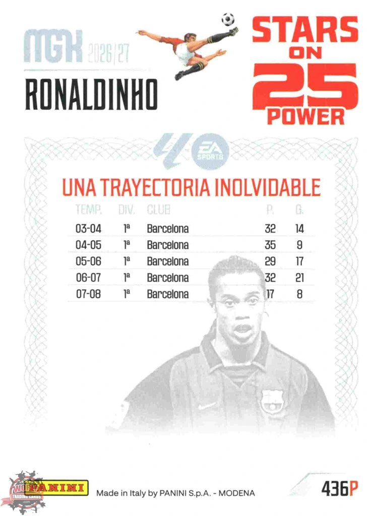 Panini | Megacracks | 2026-2027 | #436P | Ronaldinho | FC Barcelona | Stars on 25 Power