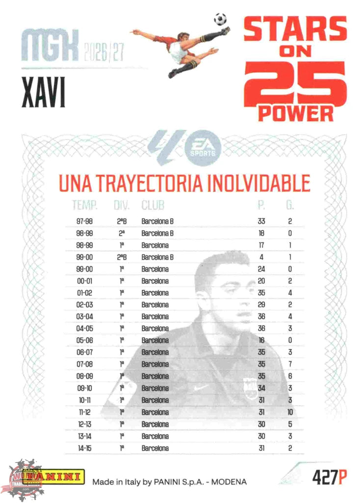 Panini | Megacracks | 2026-2027 | #427P | Xavi | FC Barcelona | Stars on 25 Power