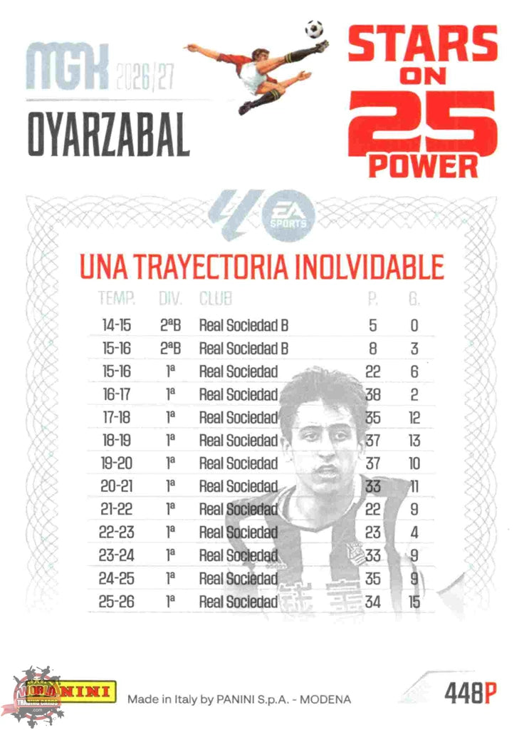 Panini | Megacracks | 2026-2027 | #448P | Oyarzabal | Real Sociedad | Stars on 25 Power