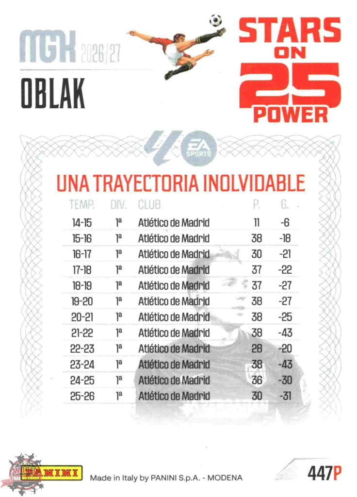 Panini | Megacracks | 2026-2027 | #447P | Oblak | Atlético de Madrid | Stars on 25 Power
