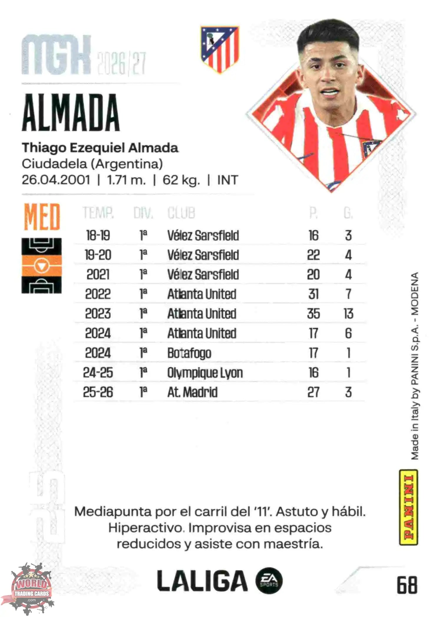 Panini | Megacracks | 2026-2027 | #068 | Almada | Atlético de Madrid | Basico