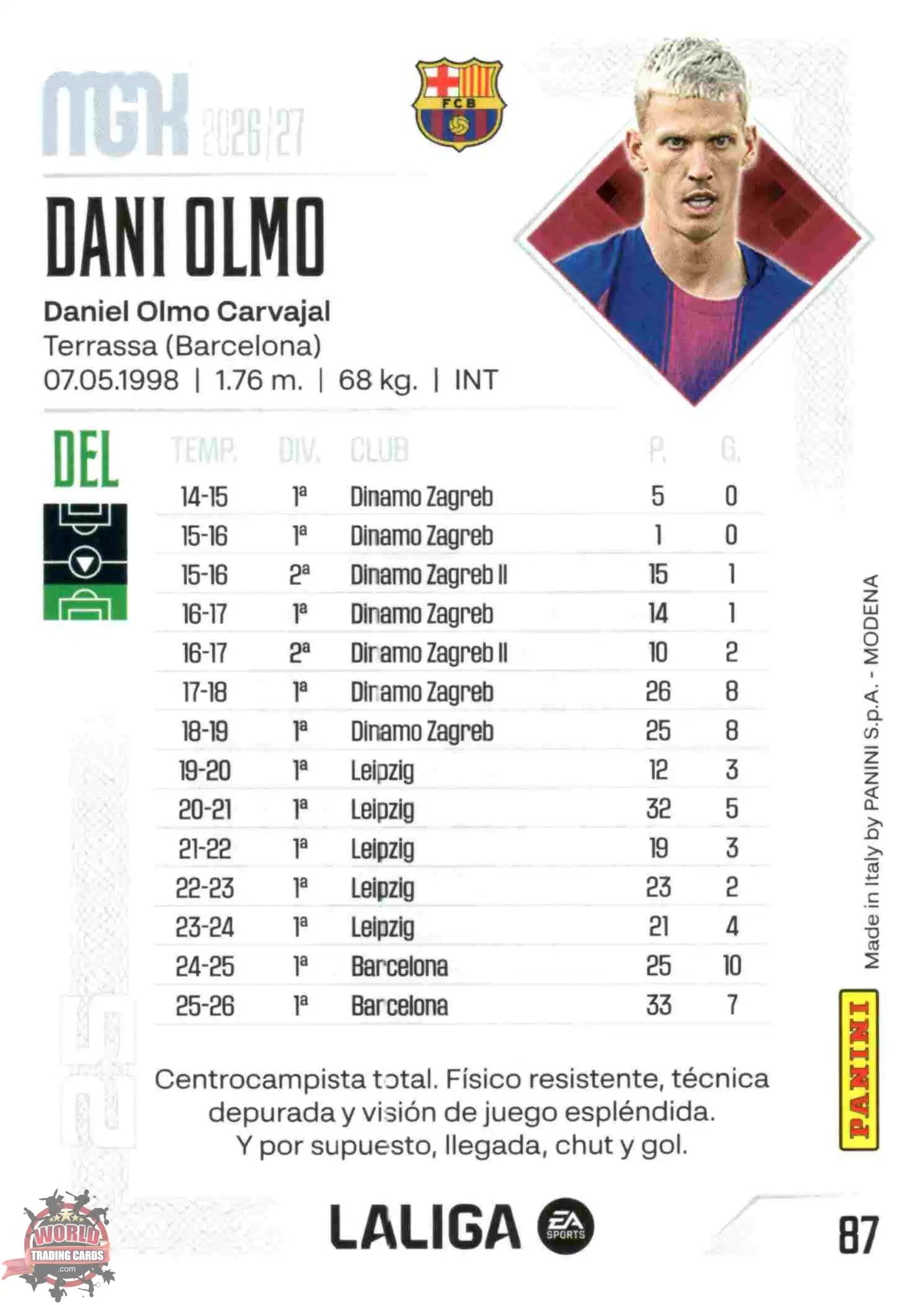 Dani Olmo - FC Barcelona - Panini Megacracks - 2025-2026 - #087 - Basic