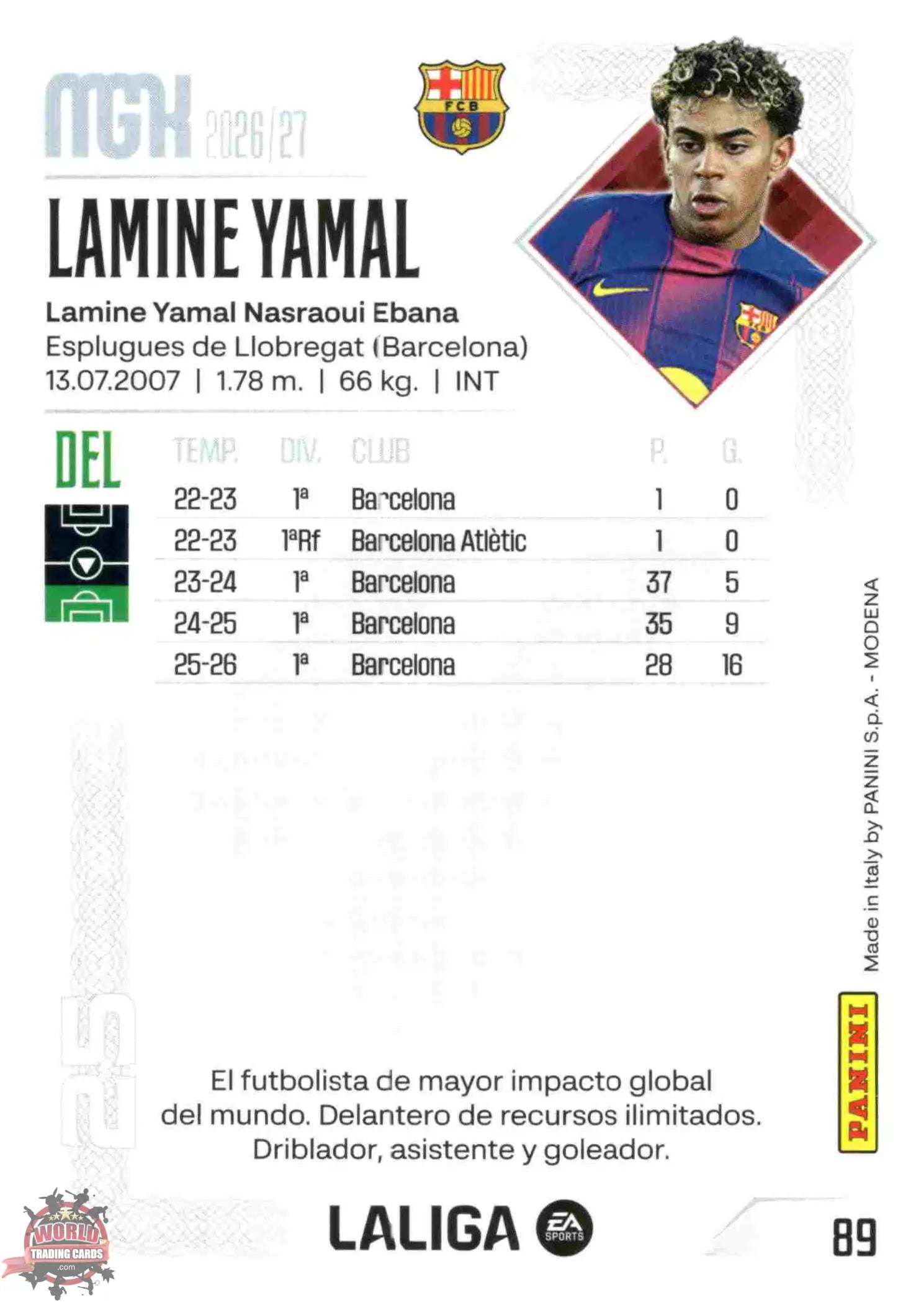 Panini | Megacracks | 2026-2027 | #089 | Lamine Yamal | FC Barcelona | Basico