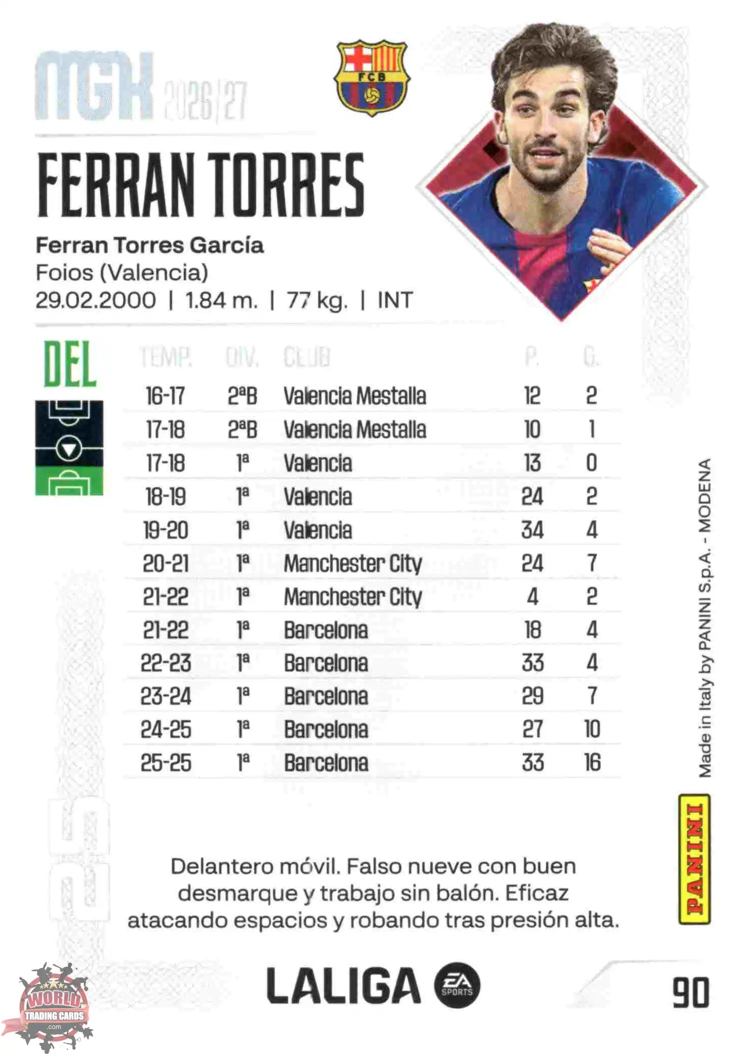 Panini | Megacracks | 2026-2027 | #090 | Ferrán Torres | FC Barcelona | Basico