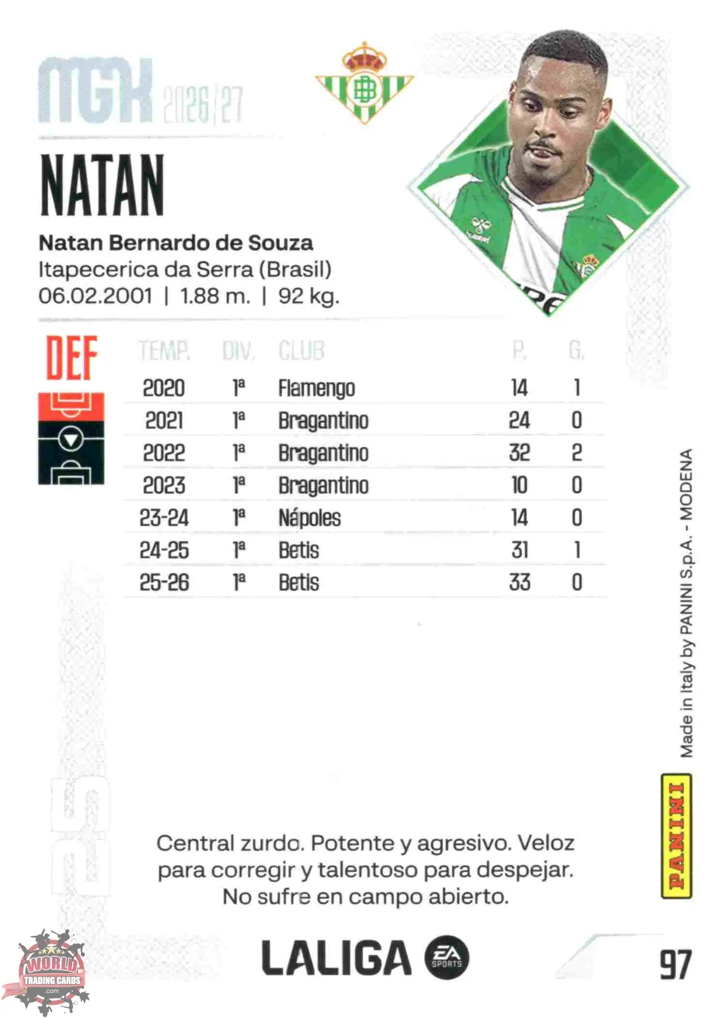 Panini | Megacracks | 2026-2027 | #097 | Natan | Real Betis | Basico