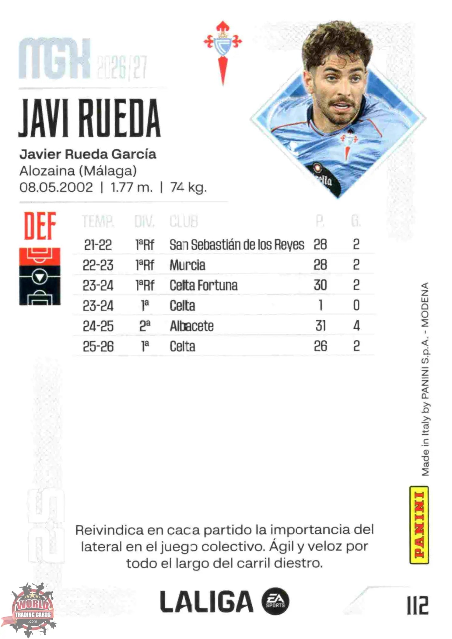 Panini | Megacracks | 2026-2027 | #112 | Javi Rueda | RC Celta | Basico