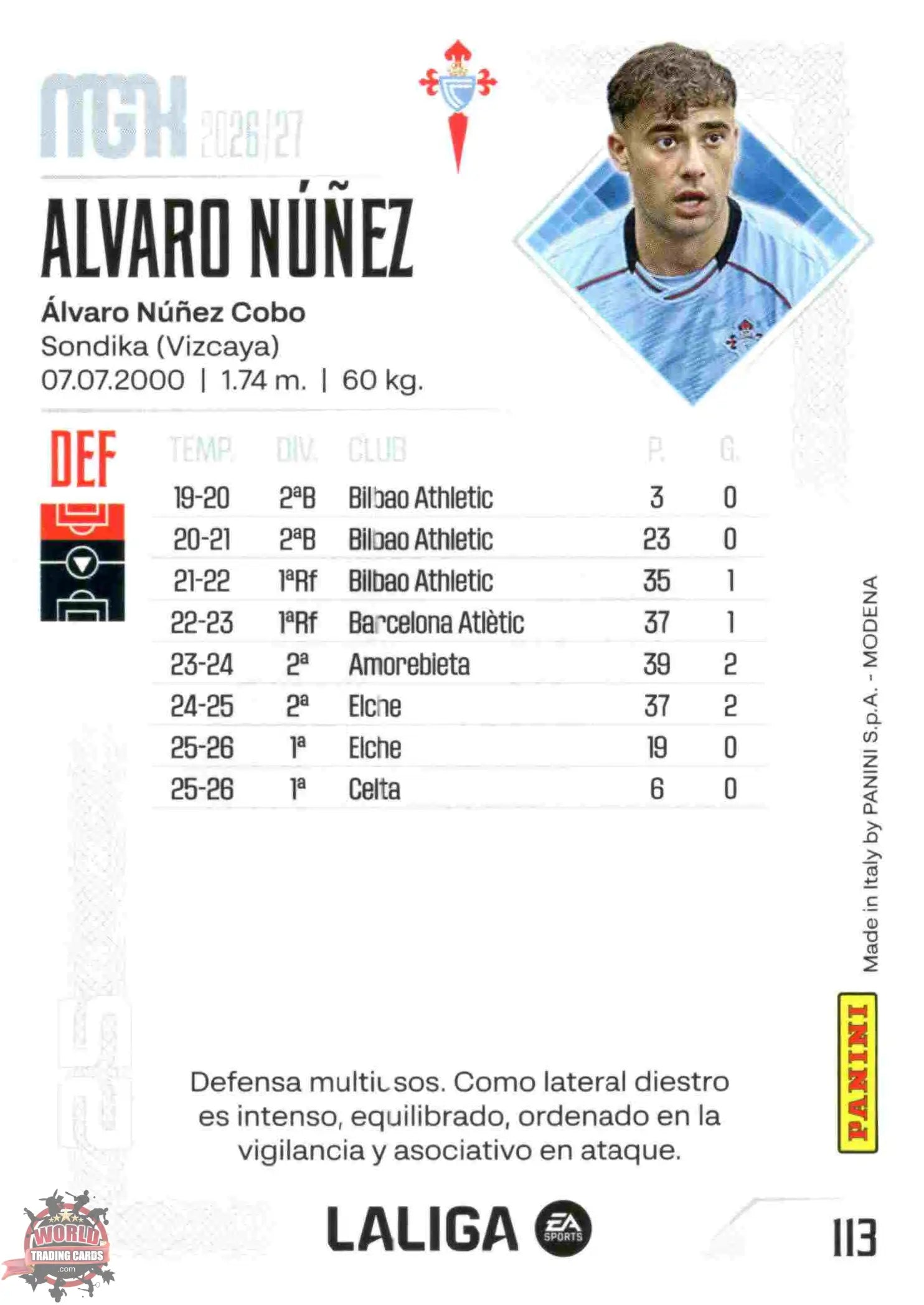 Panini | Megacracks | 2026-2027 | #113 | Álvaro Núñez | RC Celta | Basico