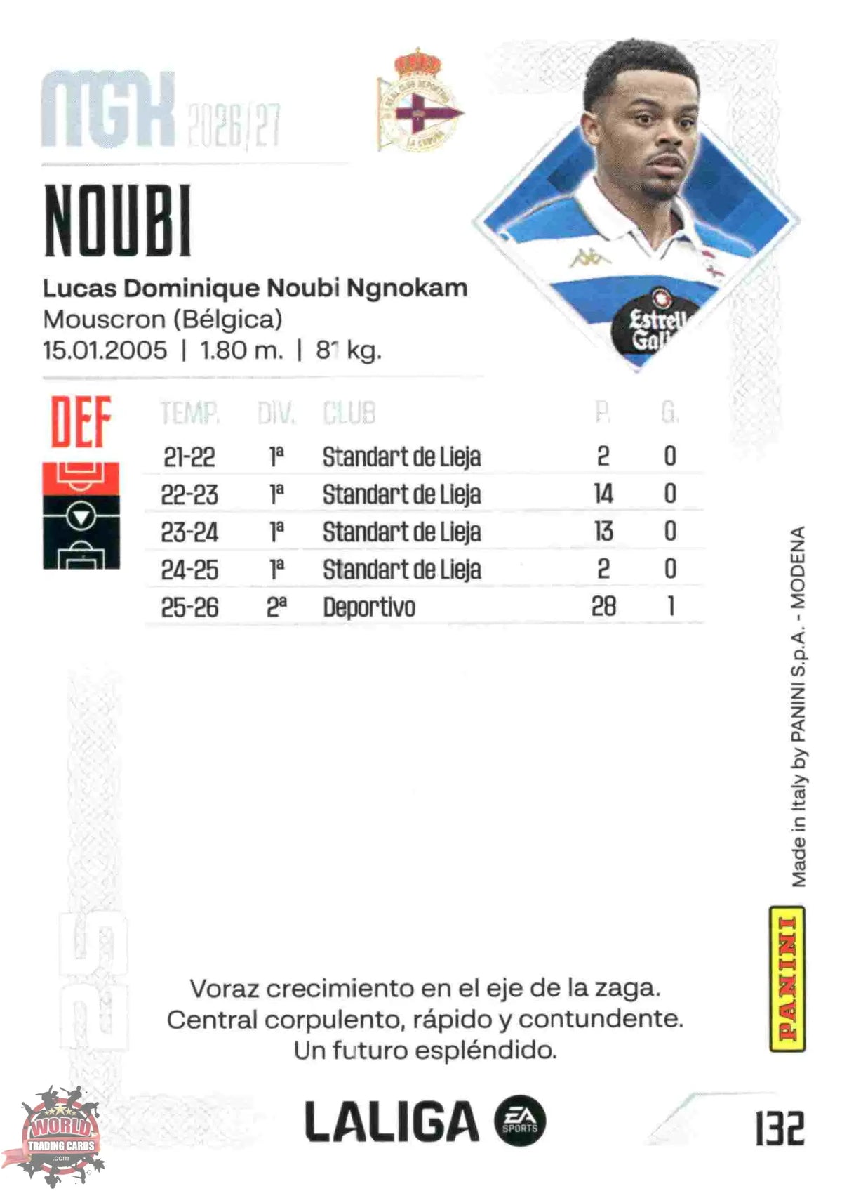 Panini | Megacracks | 2026-2027 | #132 | Noubi | RC Deportivo | Basico