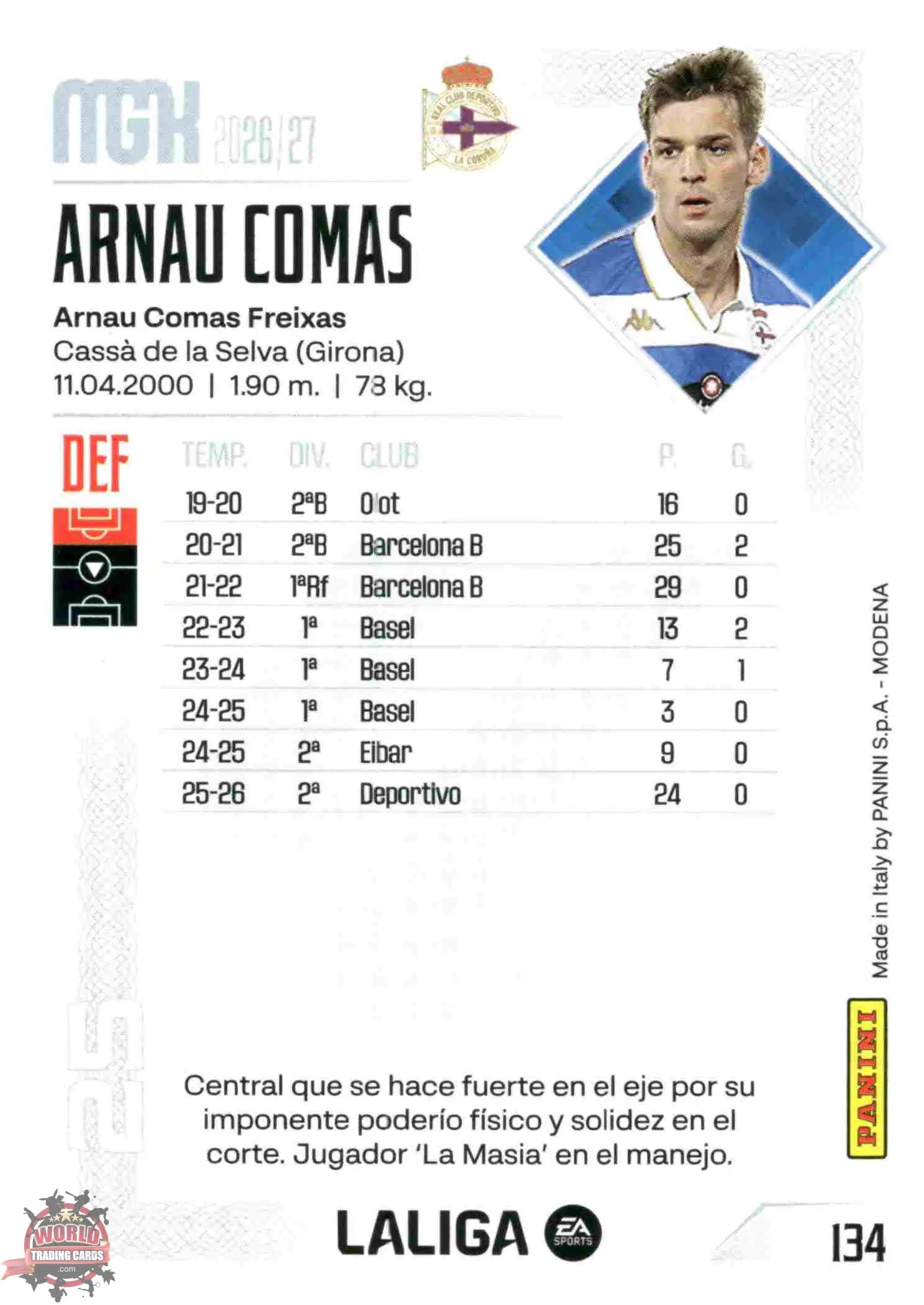 Panini | Megacracks | 2026-2027 | #134 | Arnau Comas | RC Deportivo | Basico