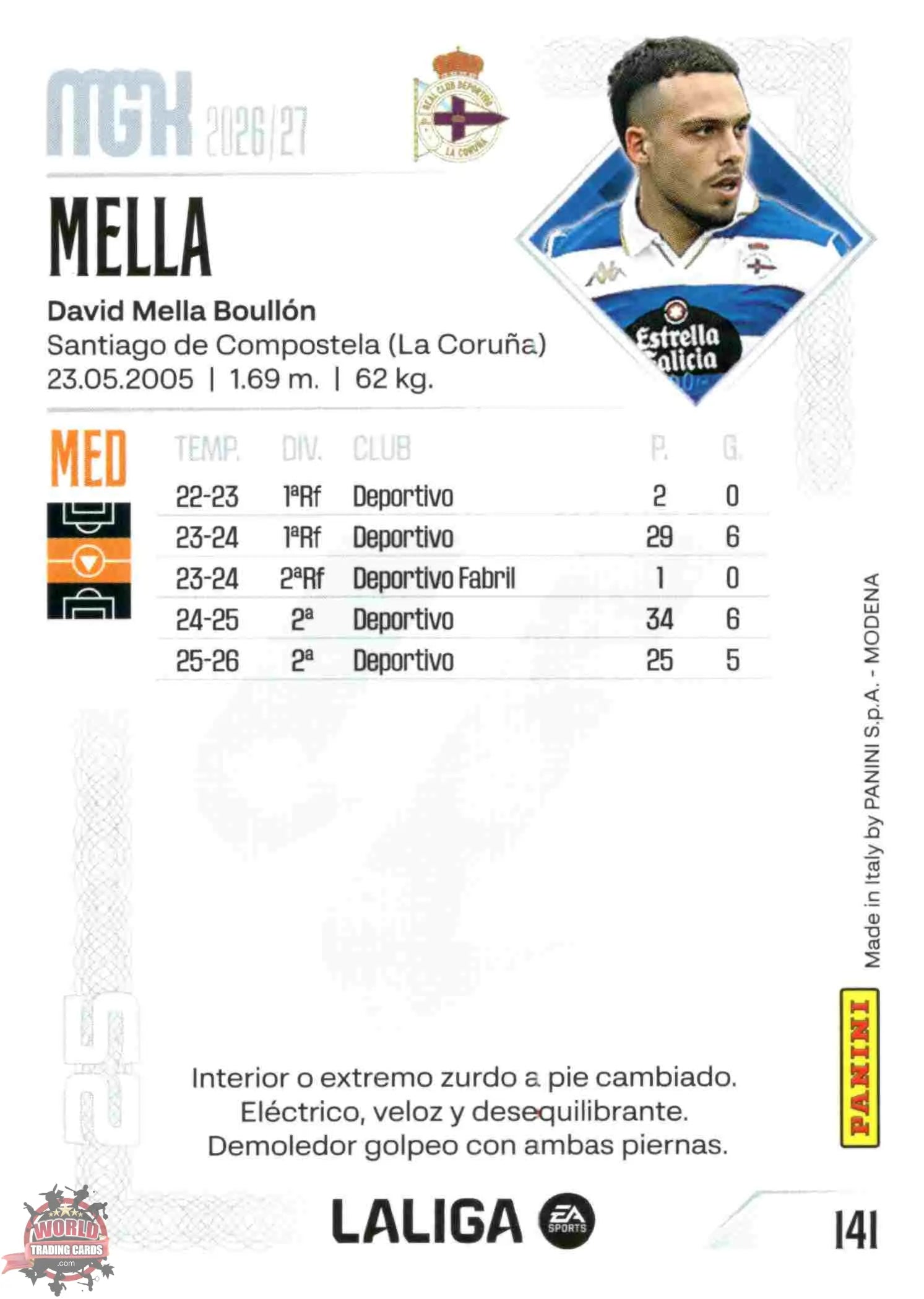 Panini | Megacracks | 2026-2027 | #141 | Mella | RC Deportivo | Basico