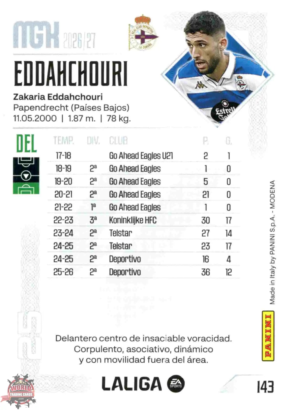 Panini | Megacracks | 2026-2027 | #143 | Eddahchouri | RC Deportivo | Basico