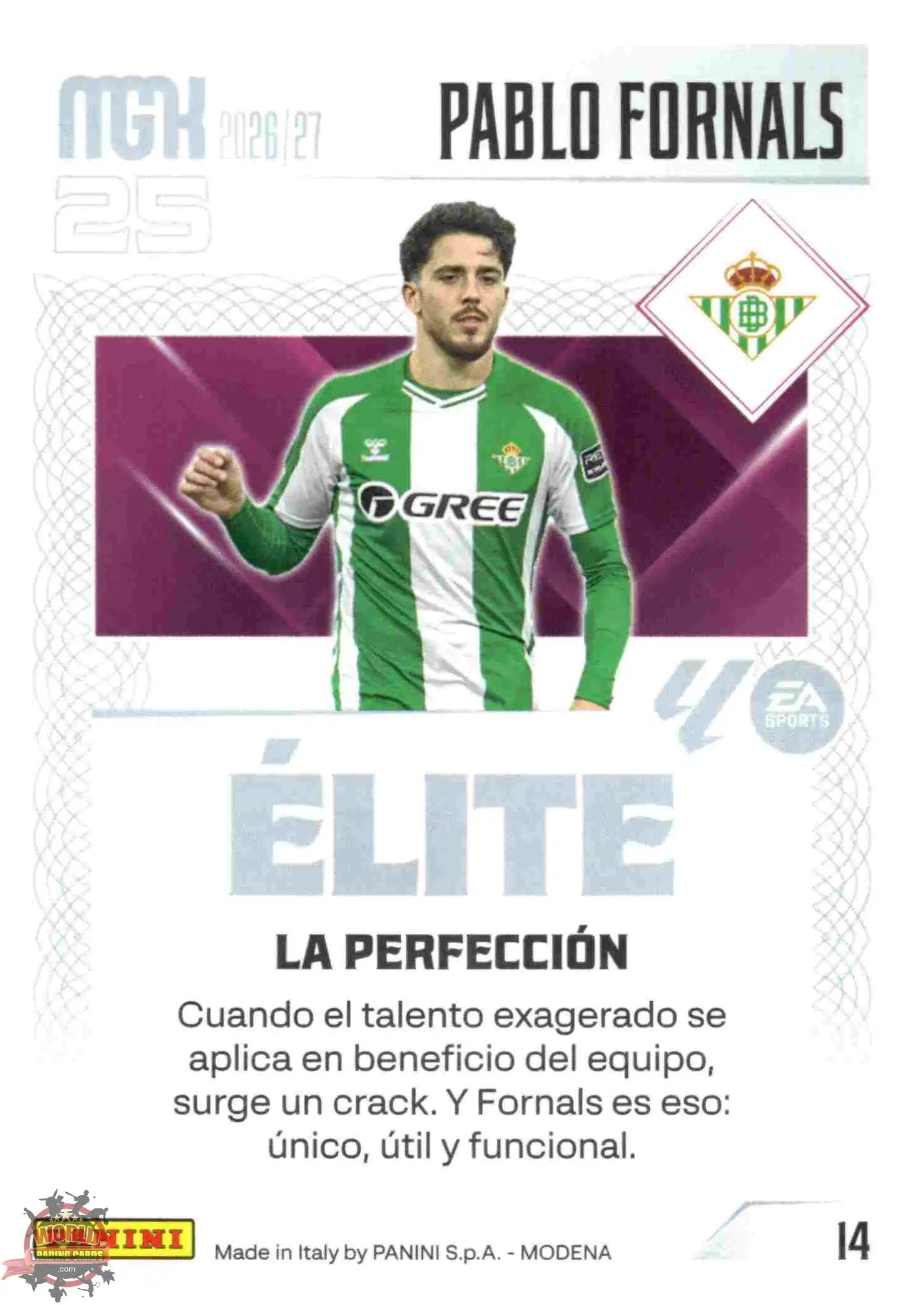 Panini | Megacracks | 2026-2027 | #014 | Pablo Fornals | Real Betis | Elite