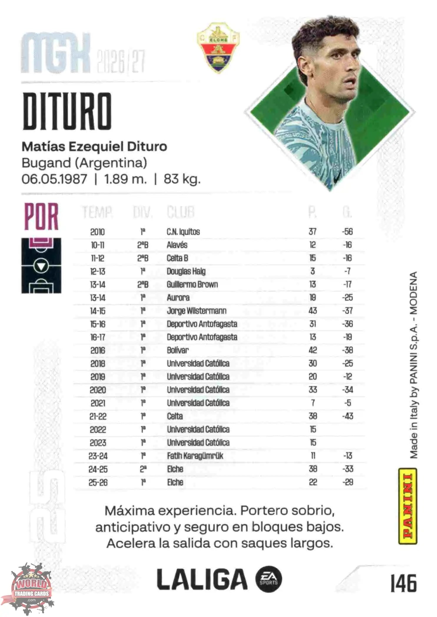 Panini | Megacracks | 2026-2027 | #146 | Dituro | Elche CF | Basico
