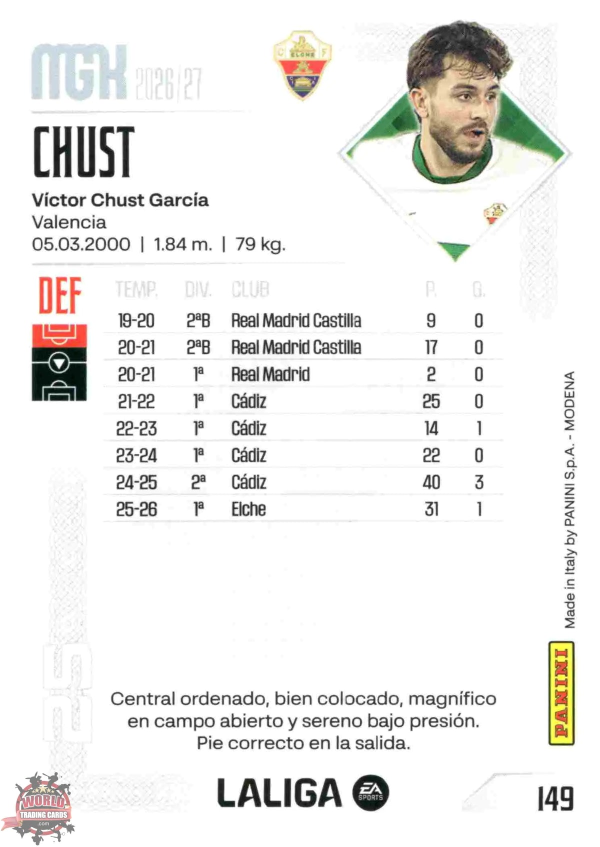 Panini | Megacracks | 2026-2027 | #149 | Chust | Elche CF | Basico