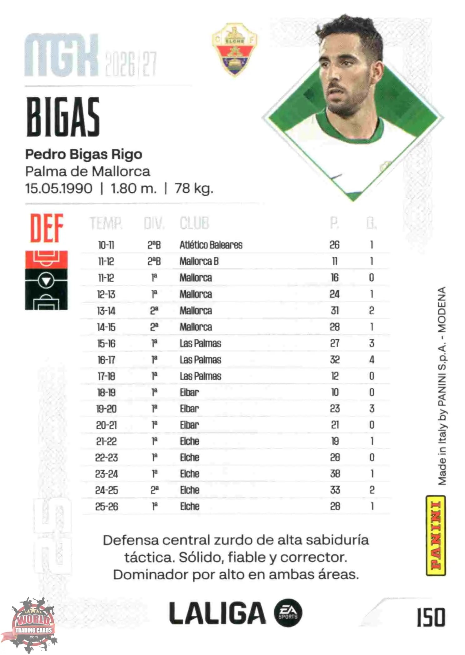 Panini | Megacracks | 2026-2027 | #150 | Bigas | Elche CF | Basico