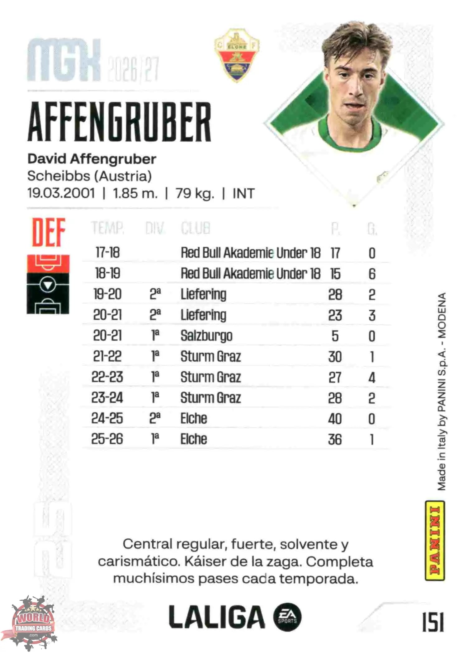 Panini | Megacracks | 2026-2027 | #151 | Affenbruger | Elche CF | Basico