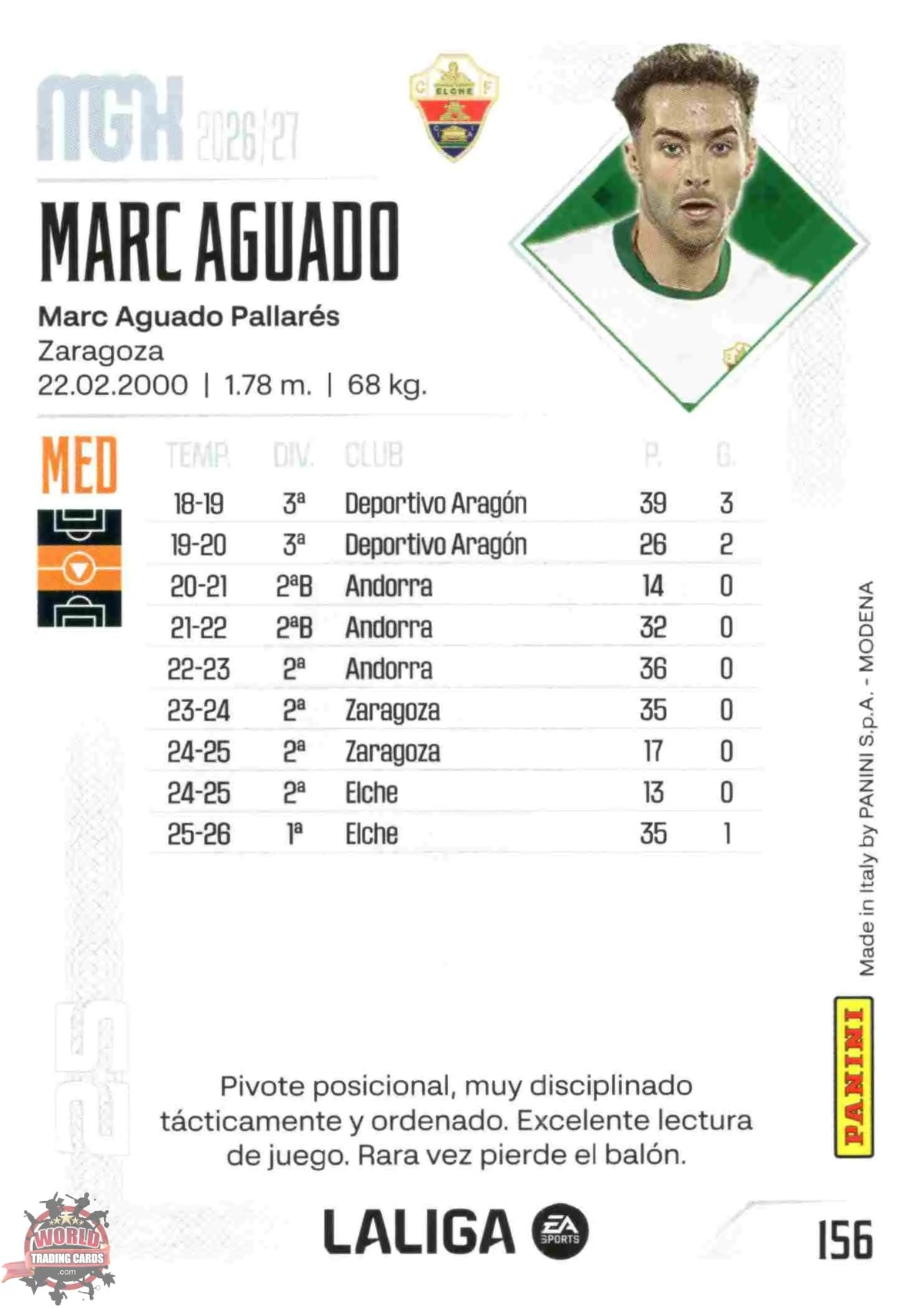 Panini | Megacracks | 2026-2027 | #156 | Marc Aguado | Elche CF | Basico