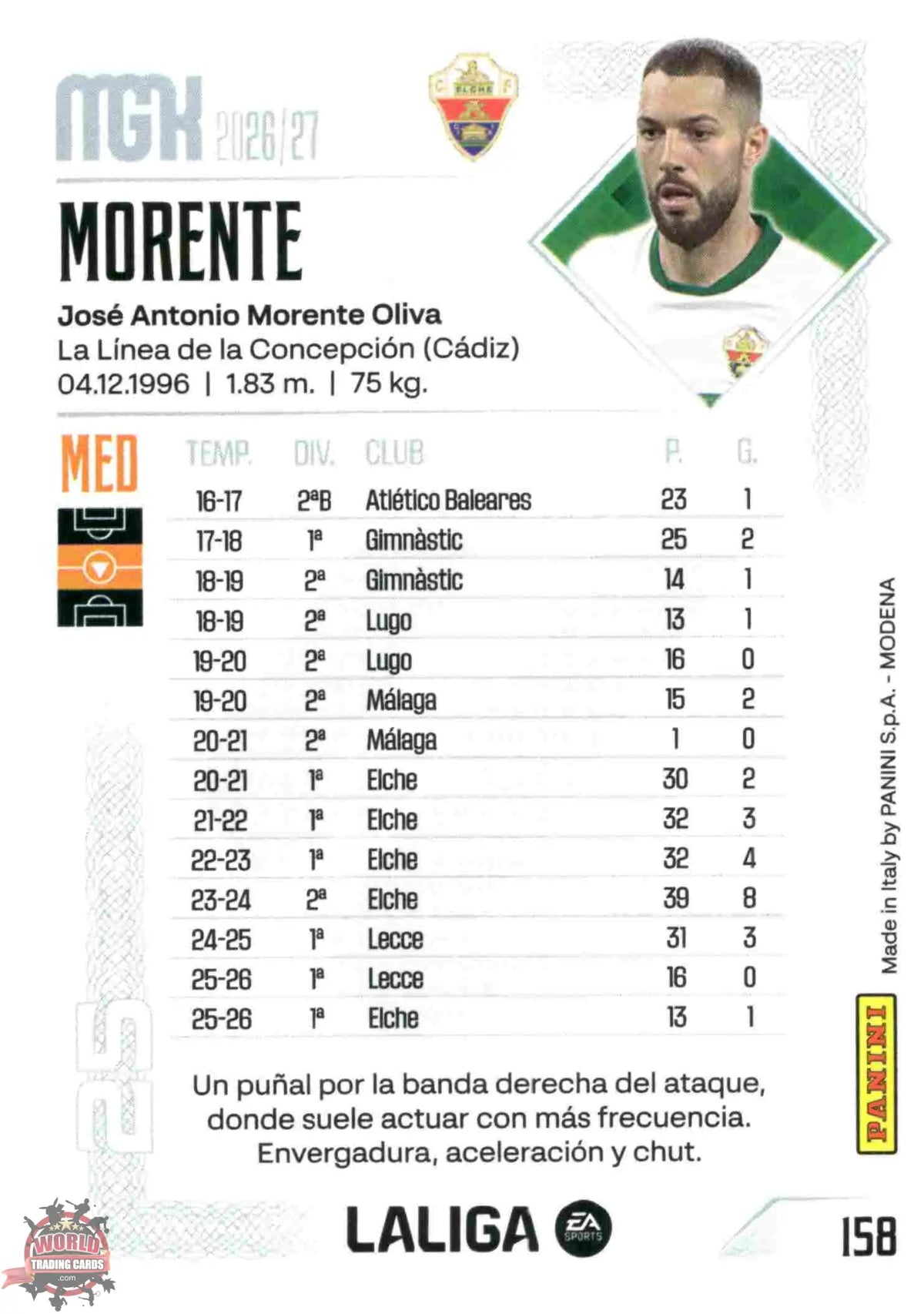 Panini | Megacracks | 2026-2027 | #158 | Morente | Elche CF | Basico
