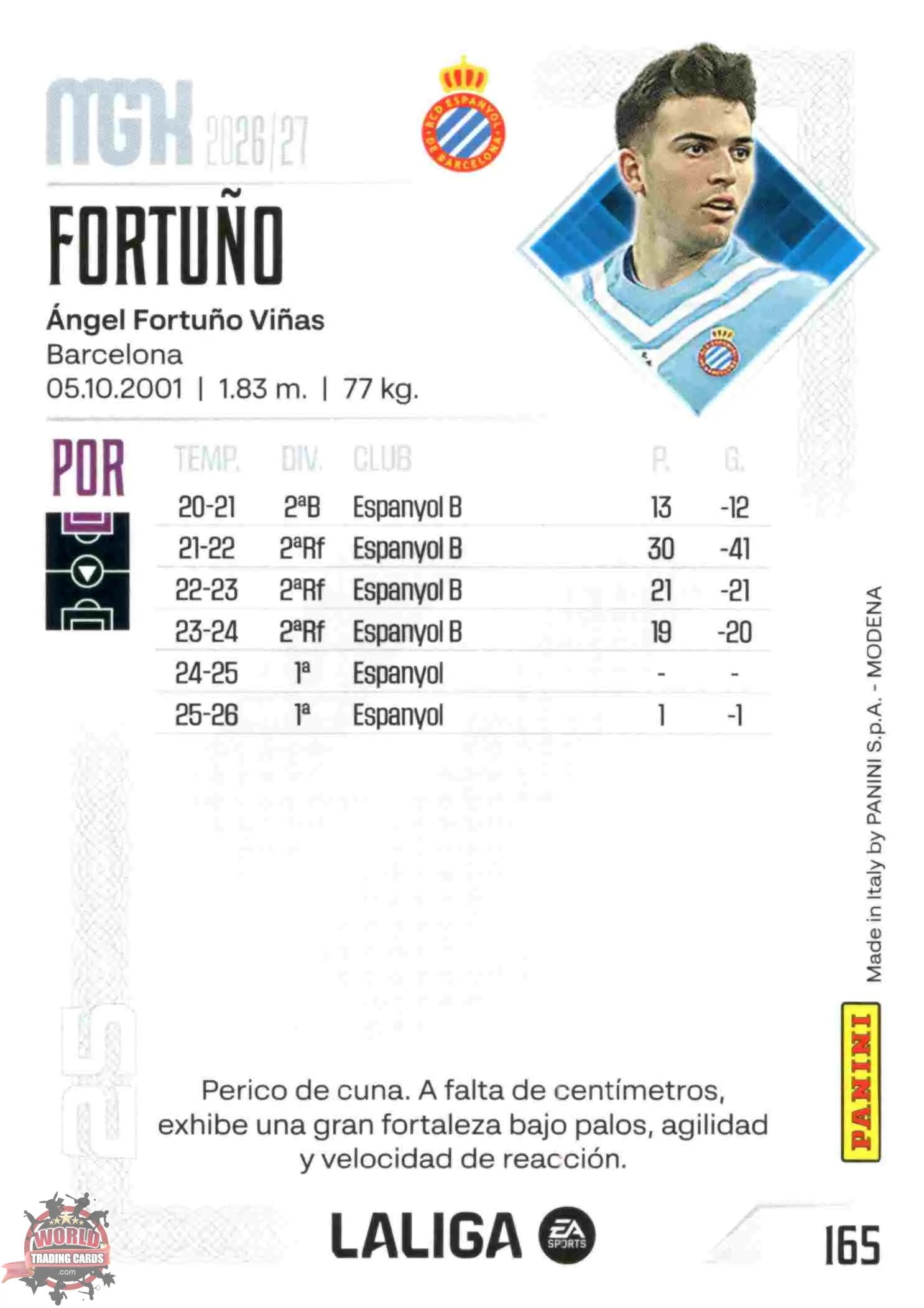 Panini | Megacracks | 2026-2027 | #165 | Fortuño | RCD Espanyol | Basico
