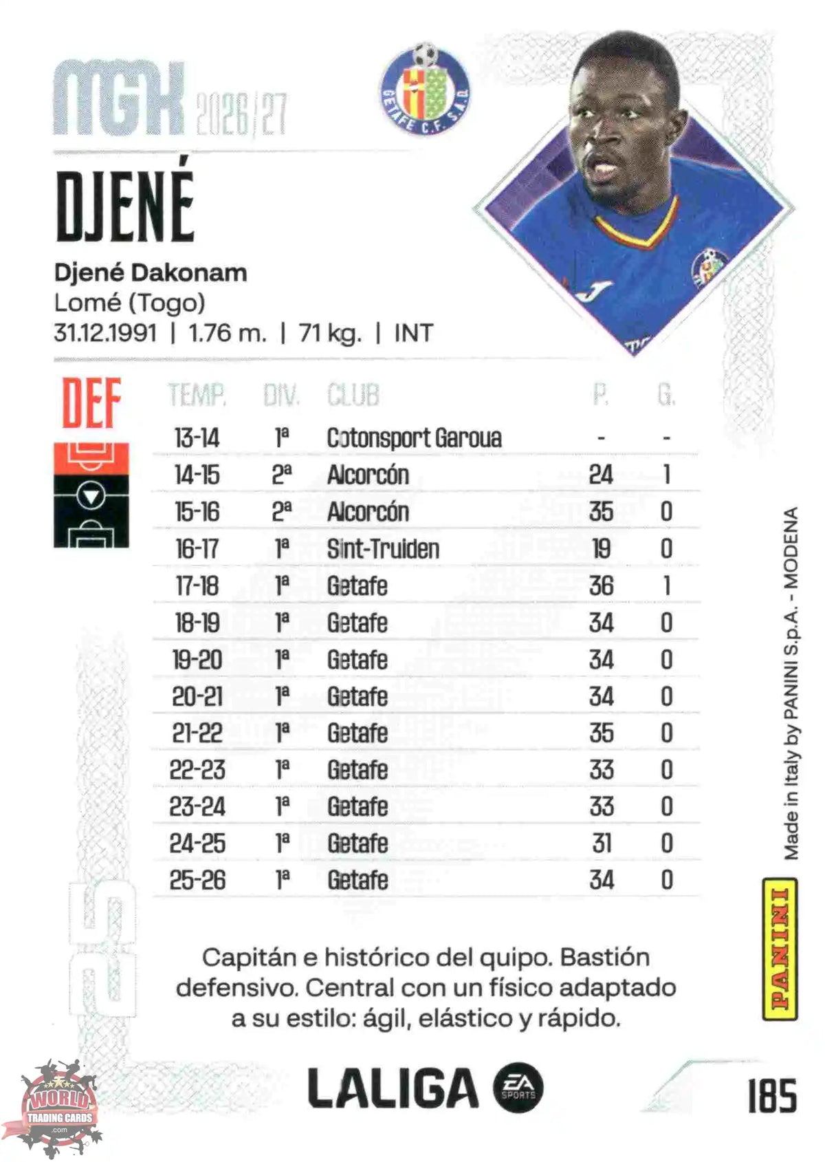 Panini | Megacracks | 2026-2027 | #185 | Djené | Getafe CF | Basico