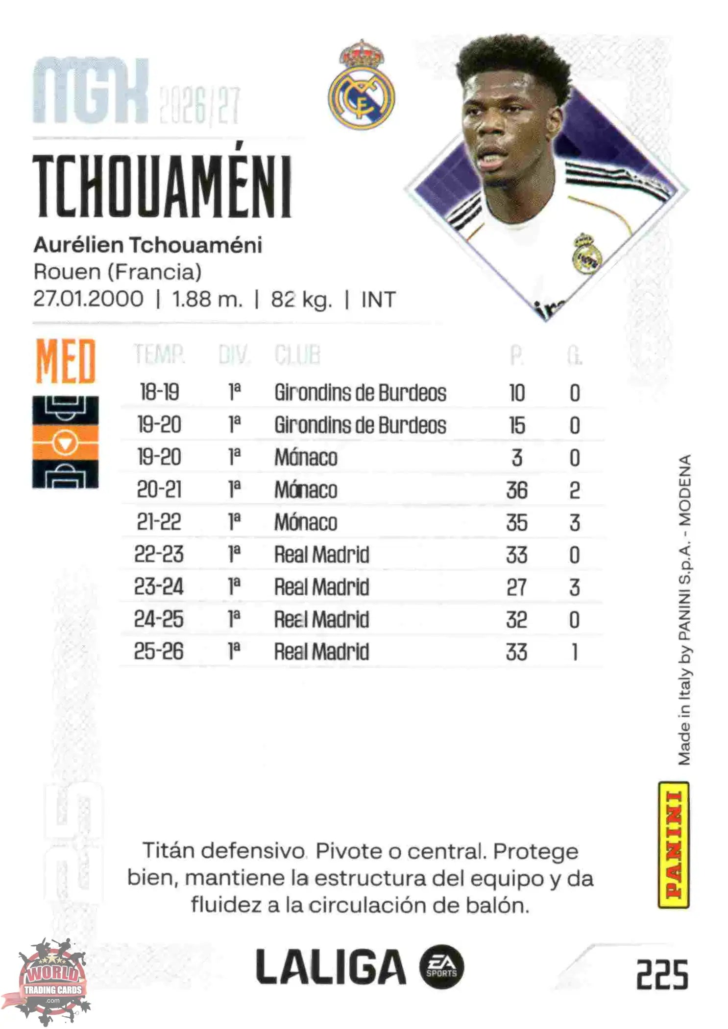 Panini | Megacracks | 2026-2027 | #225 | Thouaméni | Real Madrid | Basico