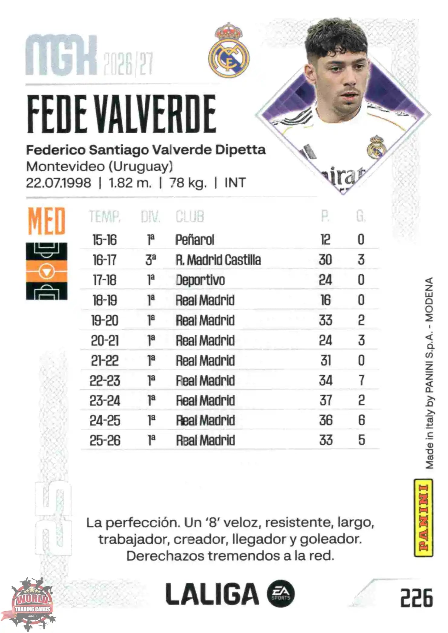 Panini | Megacracks | 2026-2027 | #226 | Fede Valverde | Real Madrid | Basico