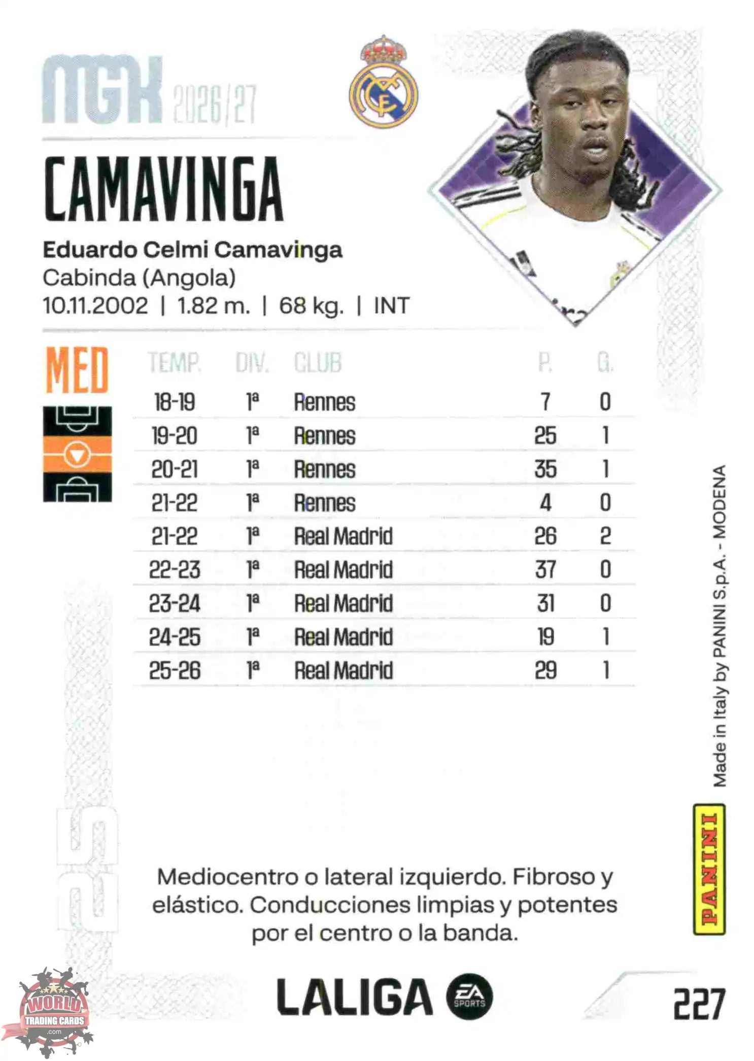 Panini | Megacracks | 2026-2027 | #227 | Camavinga | Real Madrid | Basico