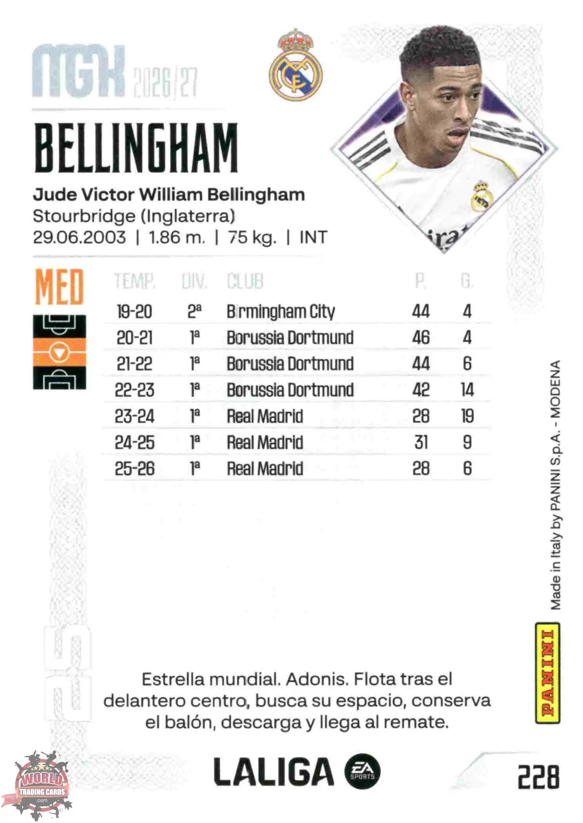 Panini | Megacracks | 2026-2027 | #228 | Bellingham | Real Madrid | Basico