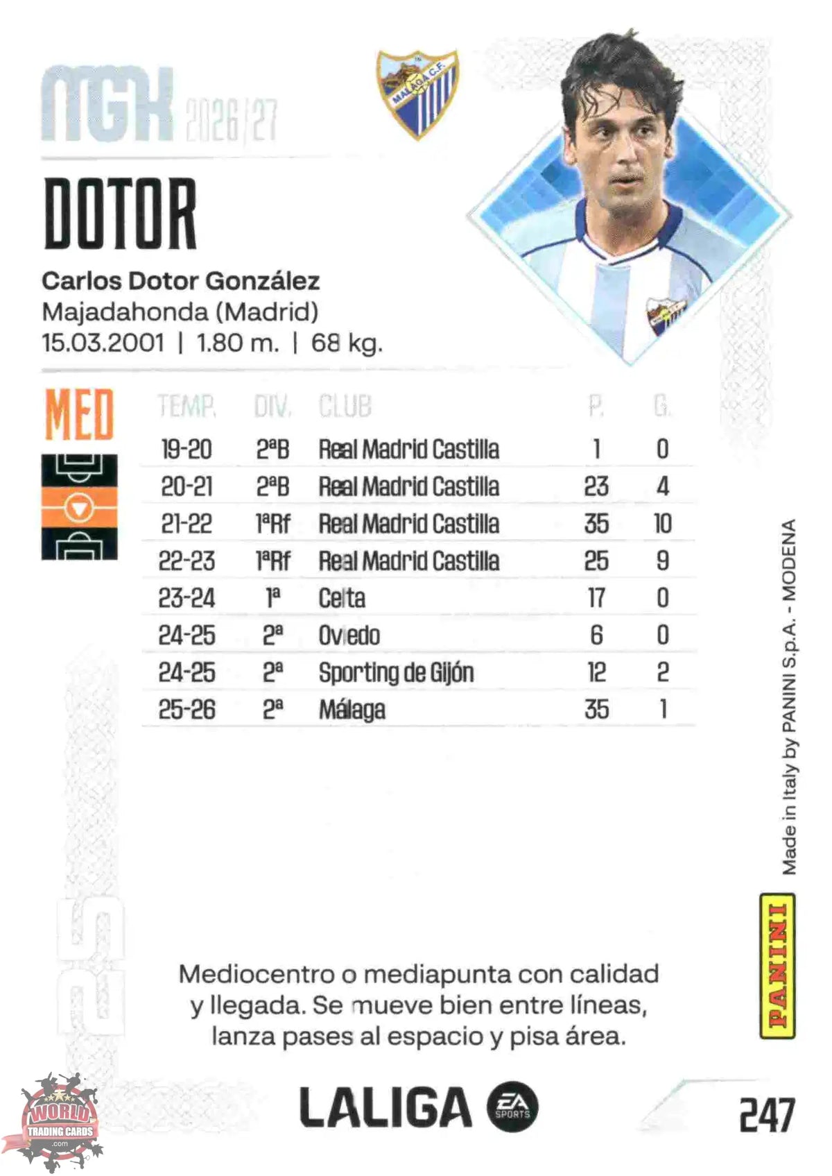 Panini | Megacracks | 2026-2027 | #247 | Dotor | Málaga CF | Basico