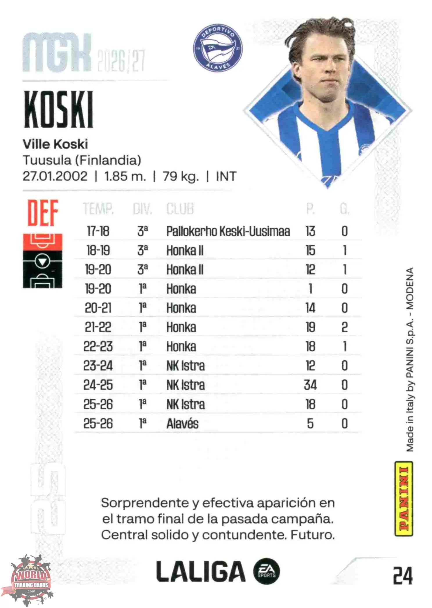 Panini | Megacracks | 2026-2027 | #024 | Koski | Deportivo Alavés | Basico