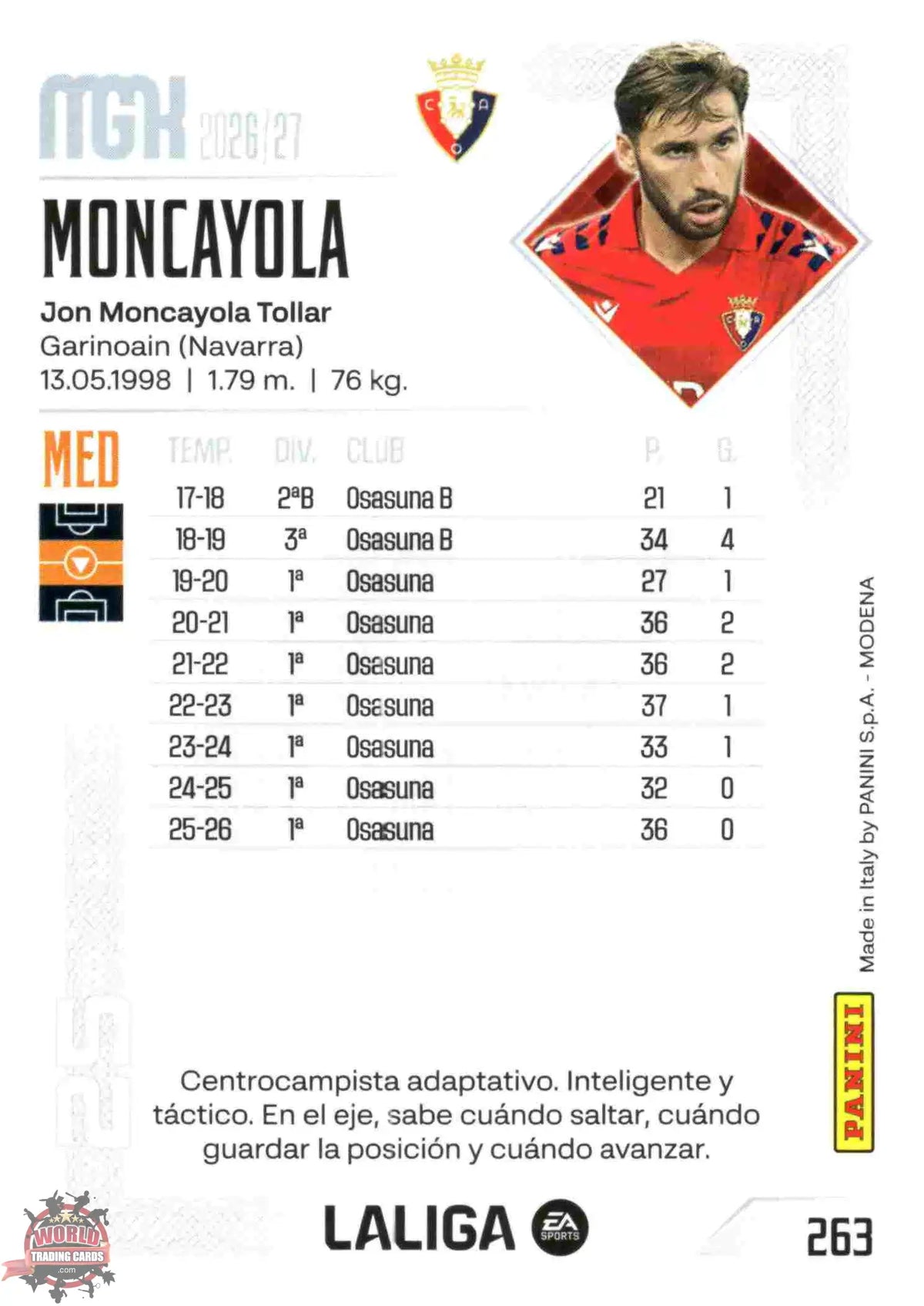 Panini | Megacracks | 2026-2027 | #263 | Moncayola | CA Osasuna | Basico