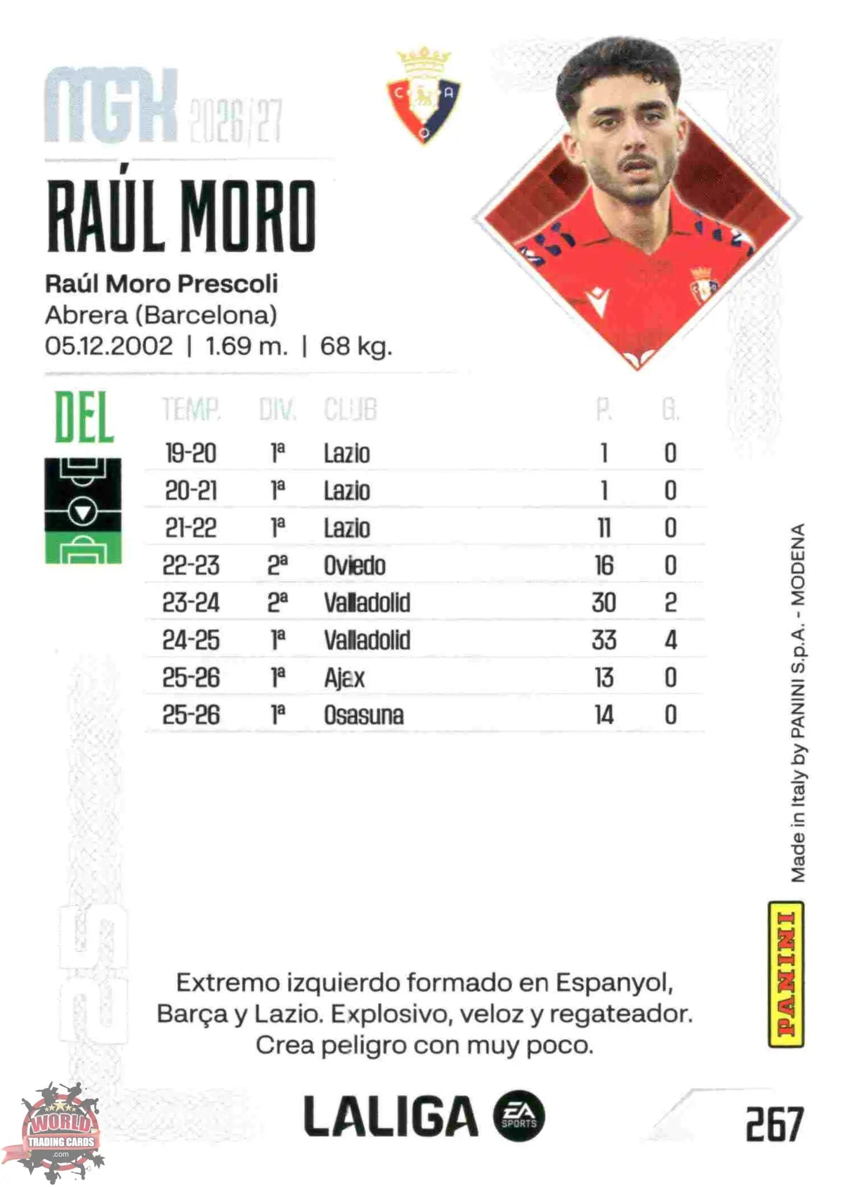 Panini | Megacracks | 2026-2027 | #267 | Raúl Moro | CA Osasuna | Basico