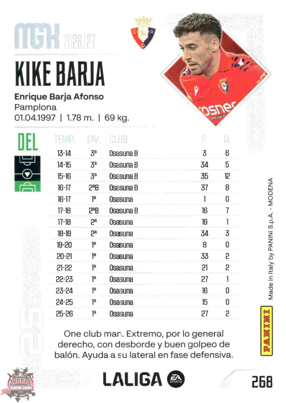 Panini | Megacracks | 2026-2027 | #268 | Kike Barja | CA Osasuna | Basico
