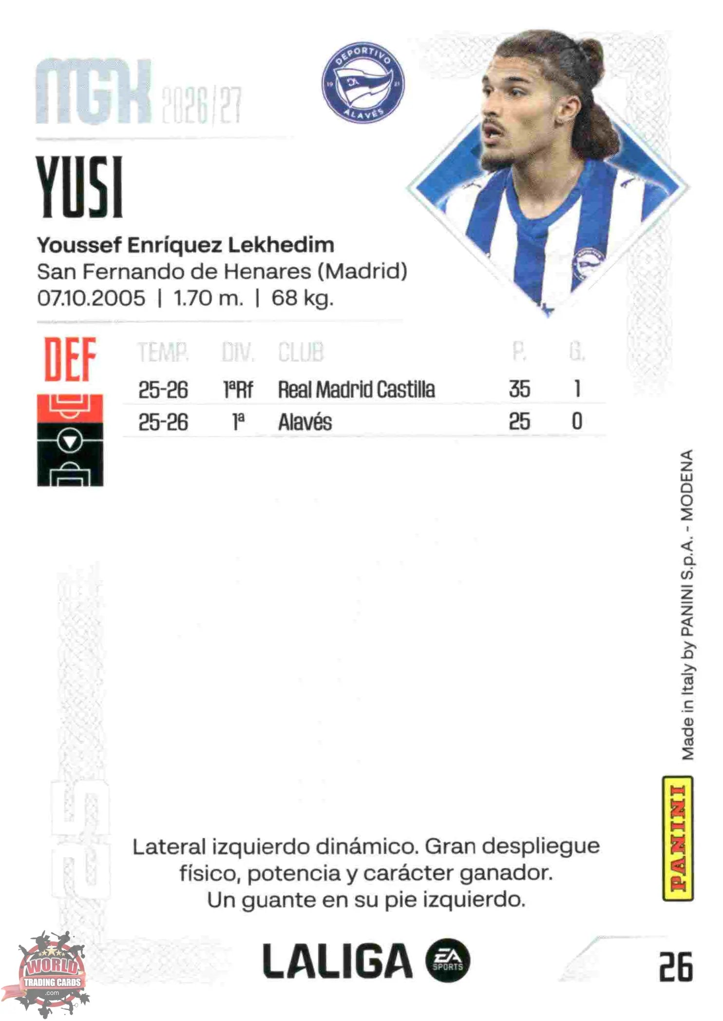 Panini | Megacracks | 2026-2027 | #026 | Yusi | Deportivo Alavés | Basico