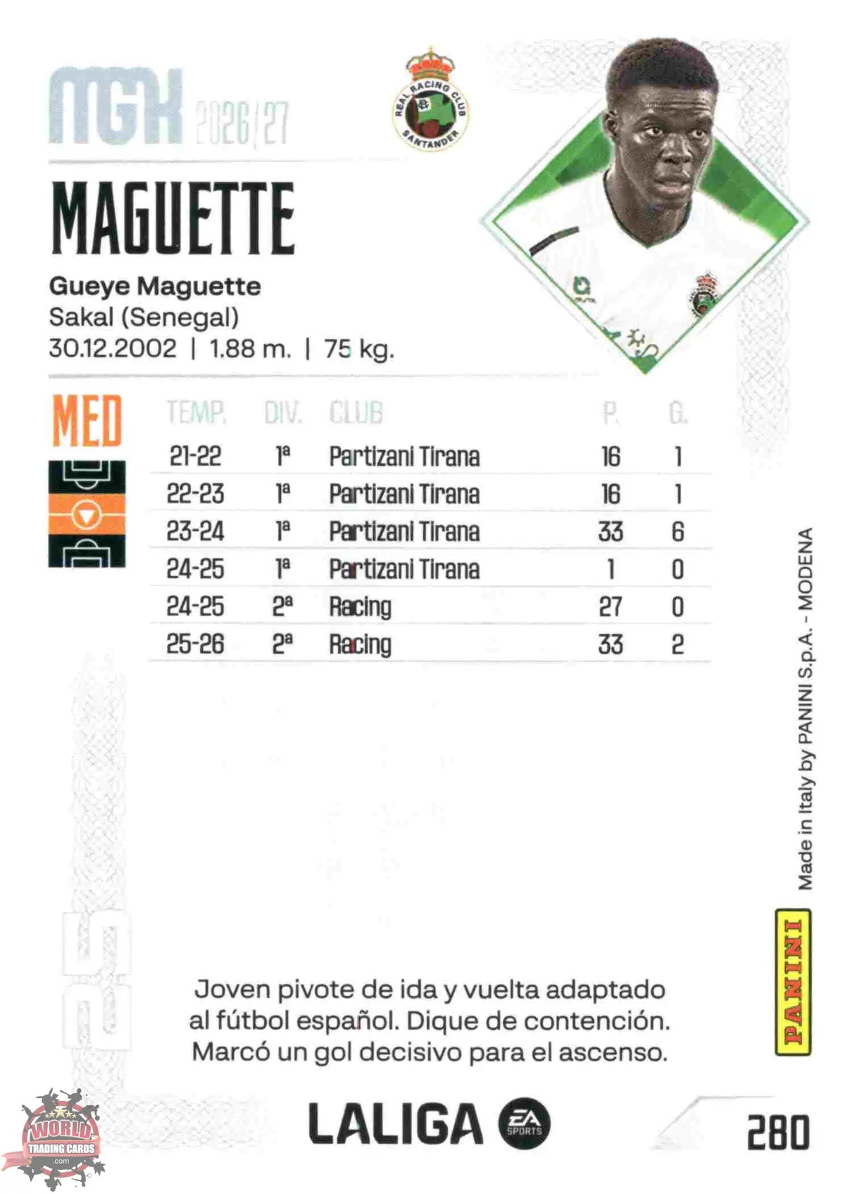 Panini | Megacracks | 2026-2027 | #280 | Maguette | Real Racing Club | Basico