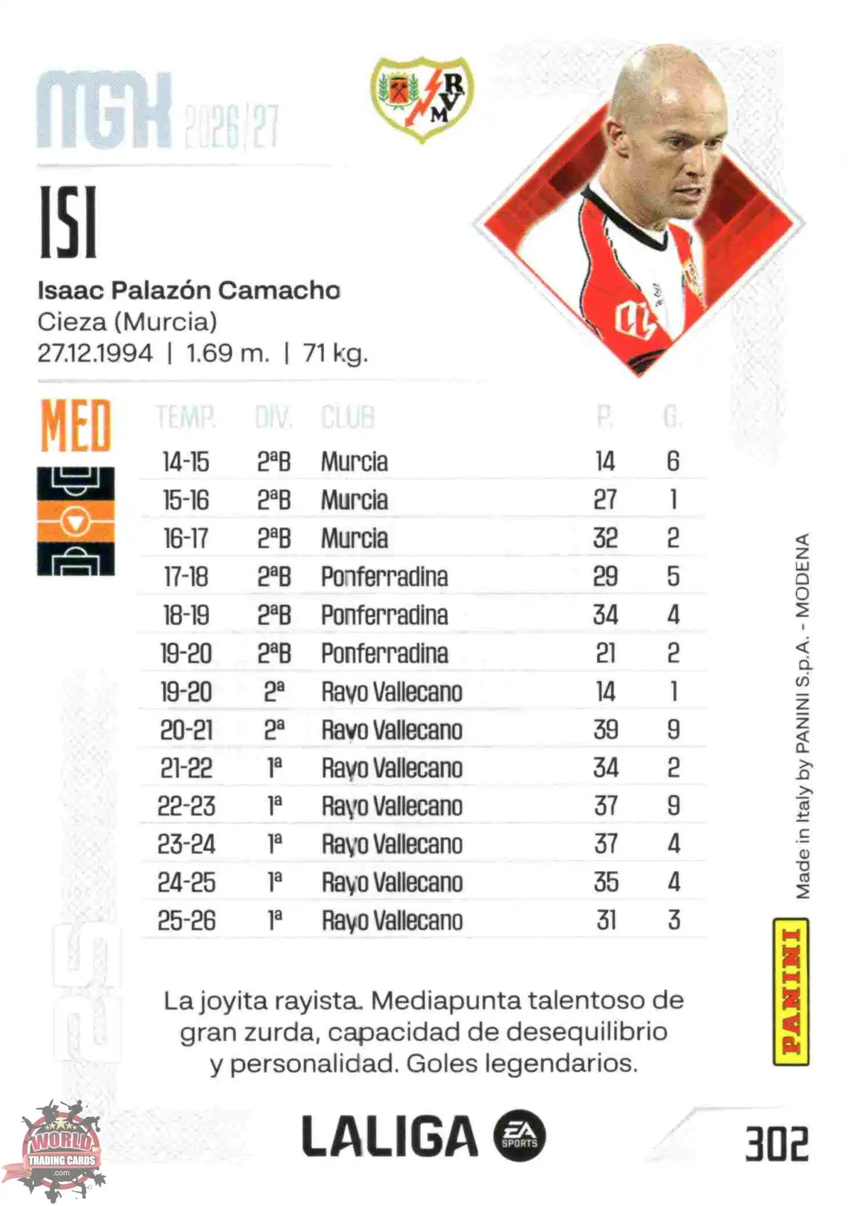 Panini | Megacracks | 2026-2027 | #302 | Isi | Rayo Vallecano | Basico