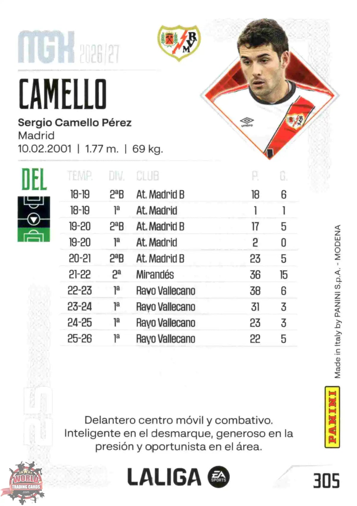 Camello - Rayo Vallecano - Panini Megacracks - 2025-2026 - #305 - Basic